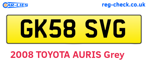 GK58SVG are the vehicle registration plates.