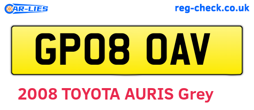 GP08OAV are the vehicle registration plates.