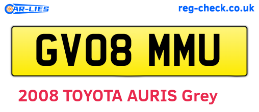 GV08MMU are the vehicle registration plates.