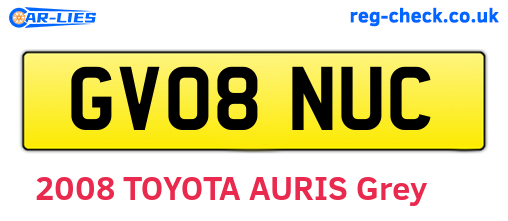 GV08NUC are the vehicle registration plates.