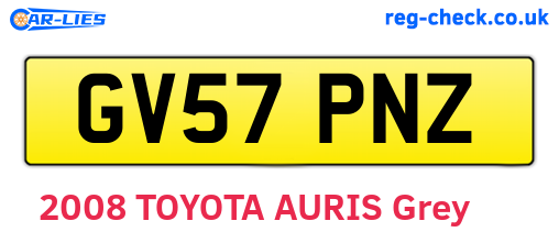 GV57PNZ are the vehicle registration plates.