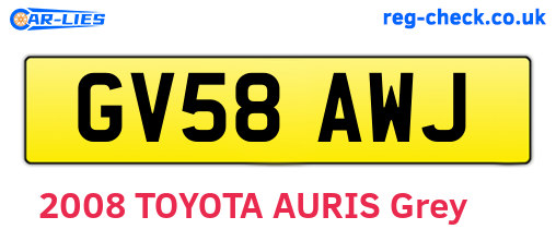 GV58AWJ are the vehicle registration plates.