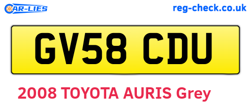 GV58CDU are the vehicle registration plates.