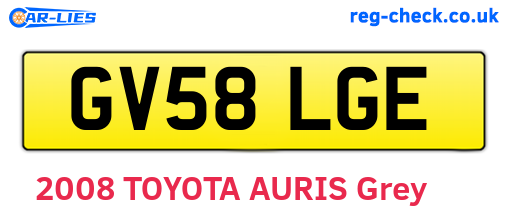 GV58LGE are the vehicle registration plates.