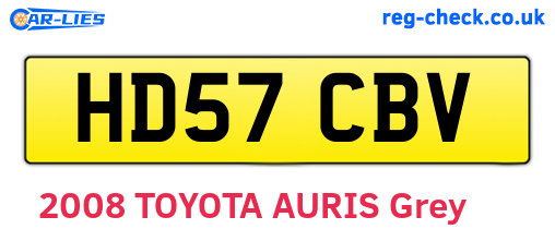 HD57CBV are the vehicle registration plates.