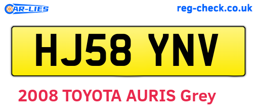 HJ58YNV are the vehicle registration plates.