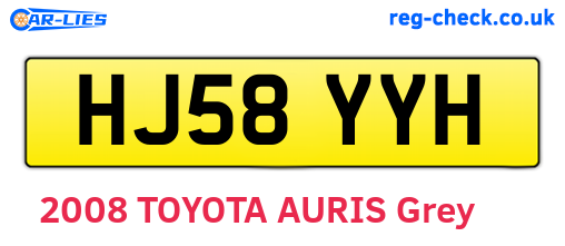 HJ58YYH are the vehicle registration plates.