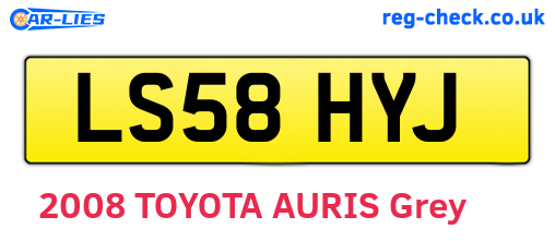 LS58HYJ are the vehicle registration plates.