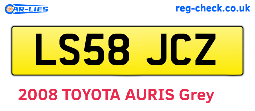 LS58JCZ are the vehicle registration plates.