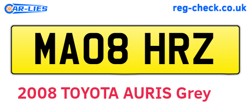 MA08HRZ are the vehicle registration plates.