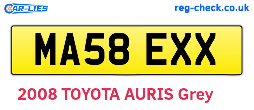 MA58EXX are the vehicle registration plates.