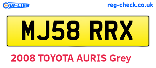MJ58RRX are the vehicle registration plates.
