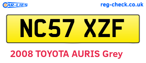 NC57XZF are the vehicle registration plates.