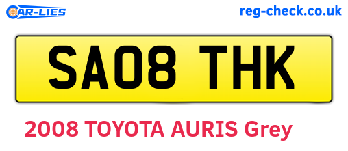 SA08THK are the vehicle registration plates.