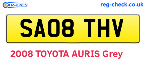 SA08THV are the vehicle registration plates.