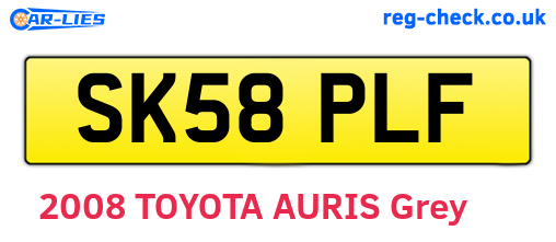 SK58PLF are the vehicle registration plates.
