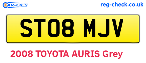 ST08MJV are the vehicle registration plates.