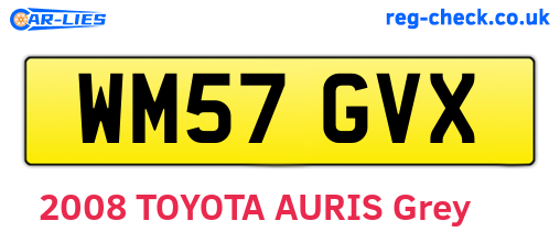 WM57GVX are the vehicle registration plates.