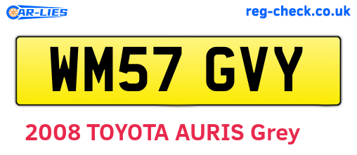 WM57GVY are the vehicle registration plates.