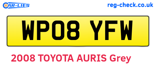 WP08YFW are the vehicle registration plates.