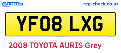YF08LXG are the vehicle registration plates.