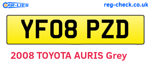 YF08PZD are the vehicle registration plates.