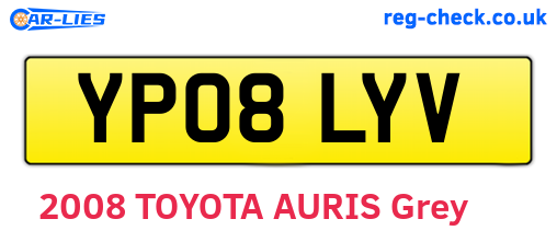 YP08LYV are the vehicle registration plates.