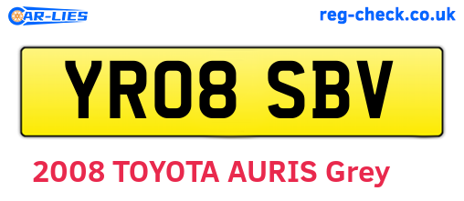 YR08SBV are the vehicle registration plates.