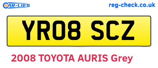 YR08SCZ are the vehicle registration plates.