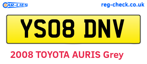 YS08DNV are the vehicle registration plates.