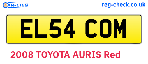 EL54COM are the vehicle registration plates.