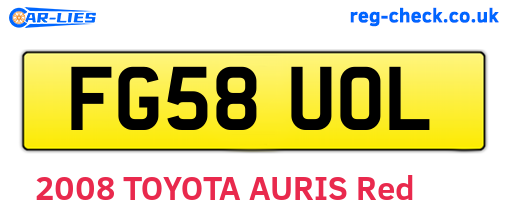 FG58UOL are the vehicle registration plates.