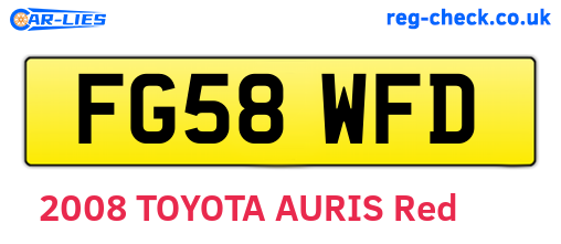 FG58WFD are the vehicle registration plates.