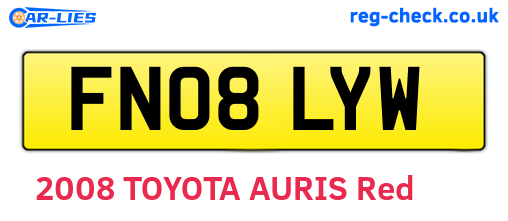 FN08LYW are the vehicle registration plates.