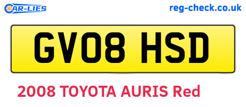 GV08HSD are the vehicle registration plates.