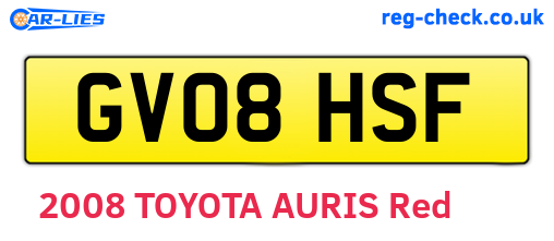 GV08HSF are the vehicle registration plates.