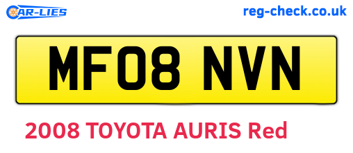 MF08NVN are the vehicle registration plates.