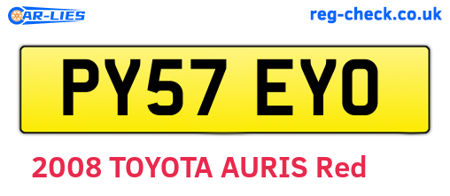 PY57EYO are the vehicle registration plates.