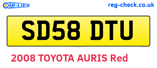 SD58DTU are the vehicle registration plates.