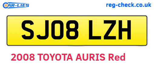 SJ08LZH are the vehicle registration plates.
