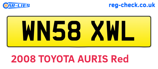 WN58XWL are the vehicle registration plates.