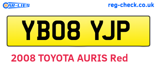 YB08YJP are the vehicle registration plates.