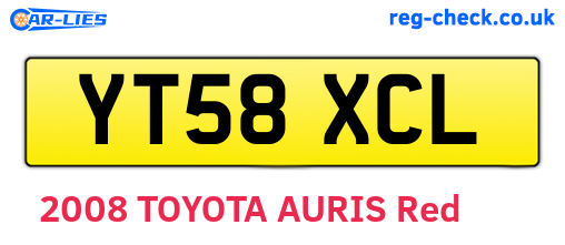 YT58XCL are the vehicle registration plates.