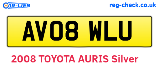 AV08WLU are the vehicle registration plates.