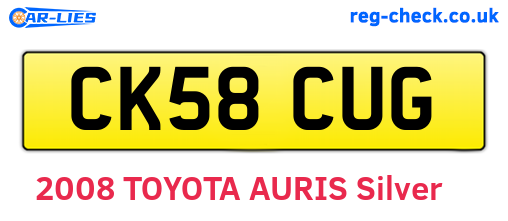 CK58CUG are the vehicle registration plates.