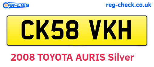 CK58VKH are the vehicle registration plates.
