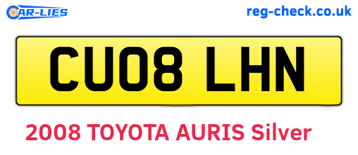 CU08LHN are the vehicle registration plates.