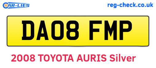 DA08FMP are the vehicle registration plates.