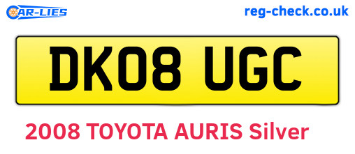 DK08UGC are the vehicle registration plates.