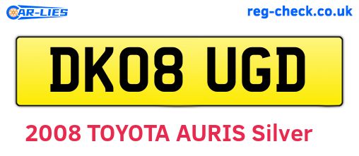 DK08UGD are the vehicle registration plates.